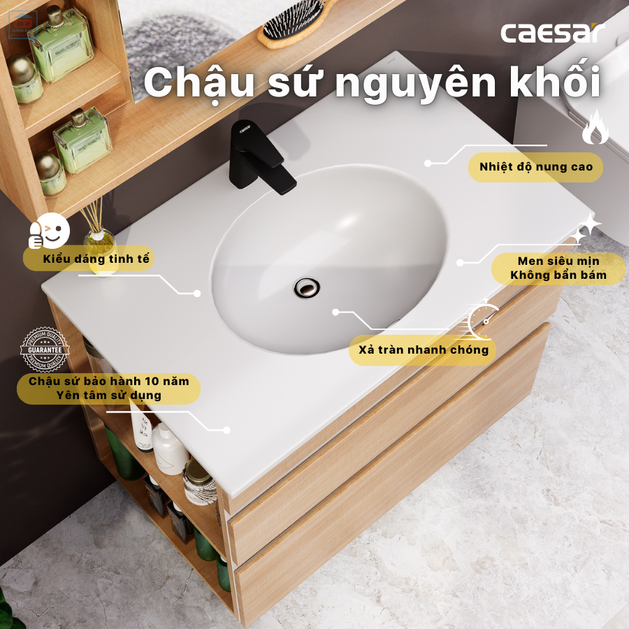 Lavabo tủ chậu Caesar LF5026 + EH15026DDLW7V