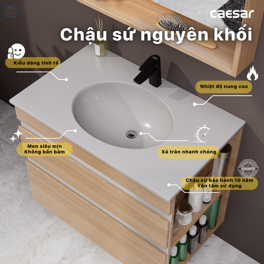 Lavabo tủ chậu Caesar LF5026 + EH15026DDRW7V