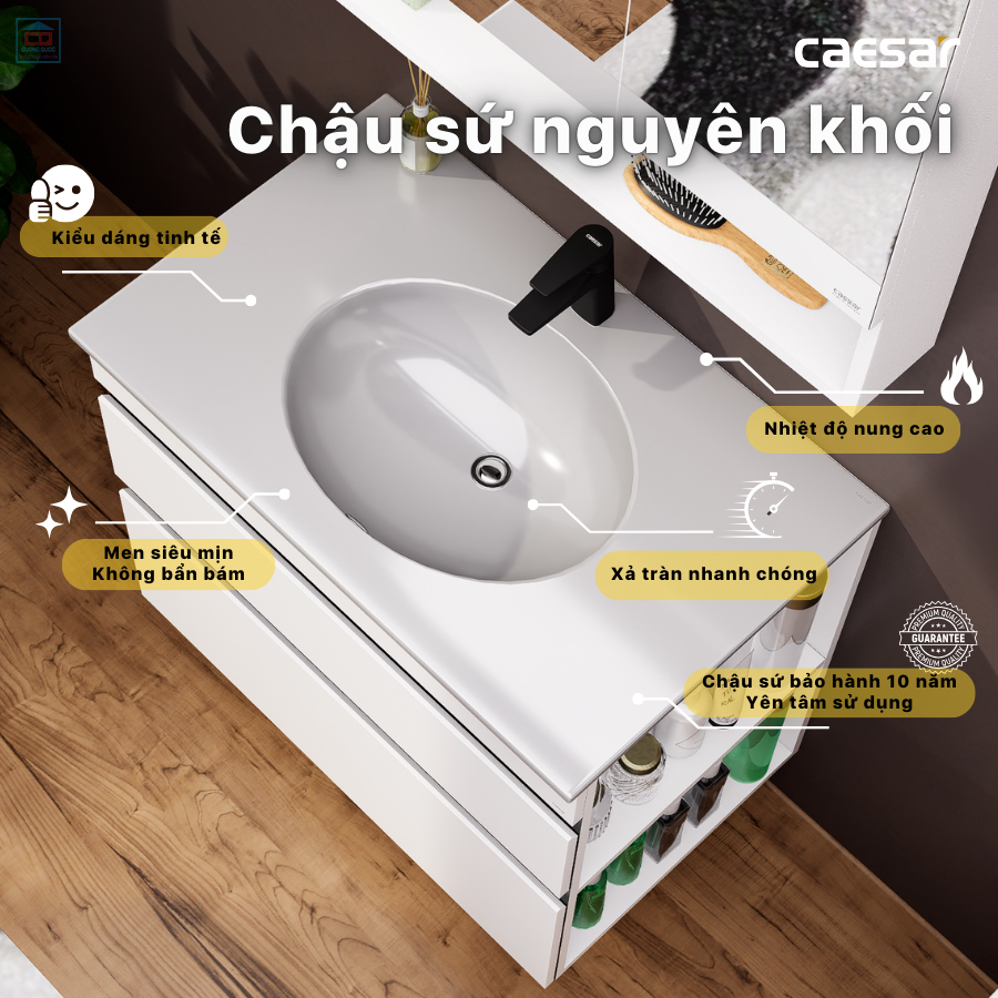 Lavabo tủ chậu Caesar LF5028 + EH15028DDRV