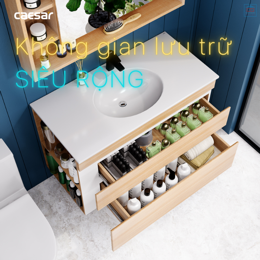 Tủ chậu Caesar LF5028 + EH15028DDLW7V