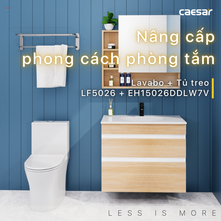 Tủ chậu lavabo Caesar LF5026 + EH15026DDLW7V