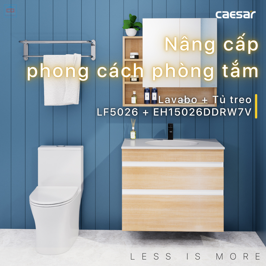 Tủ chậu lavabo Caesar LF5026 + EH15026DDRW7V