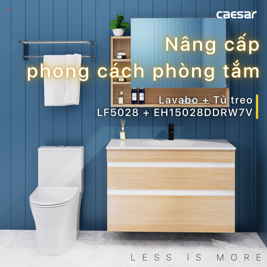 Tủ chậu lavabo Caesar LF5028 + EH15028DDRW7V