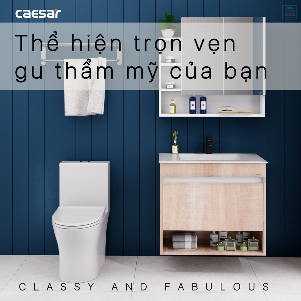 Tủ chậu treo tường Caesar LF5032 + EH15032AW7V