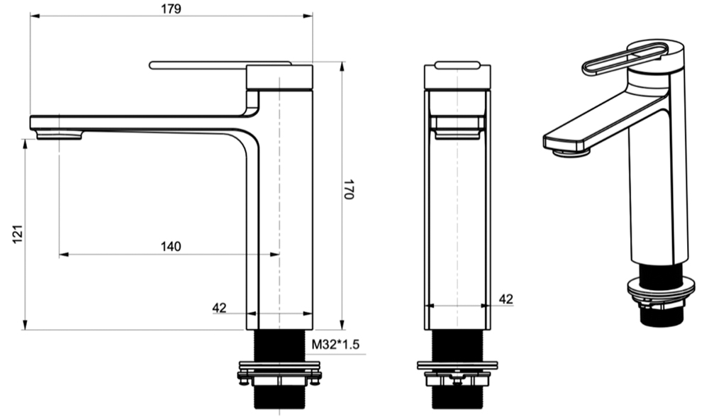 Bản vẽ kỹ thuật v&ograve;i chậu Basic Cara-LT