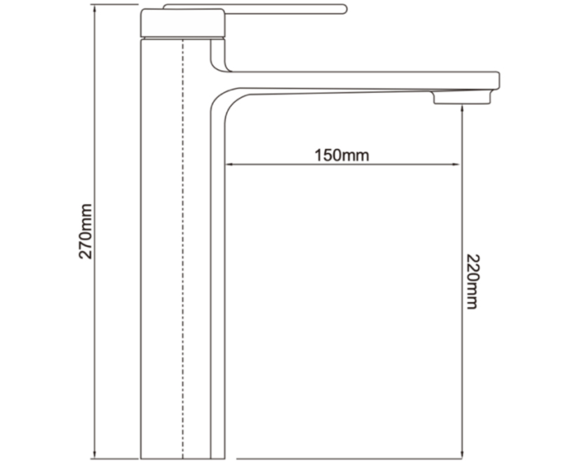 K&iacute;ch thước v&ograve;i chậu Basic Cara-H