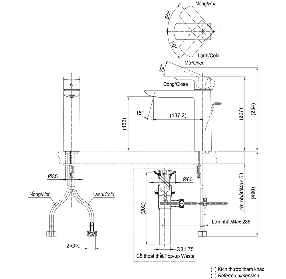 Bản vẽ kỹ thuật v&ograve;i chậu TOTO TLG02304V