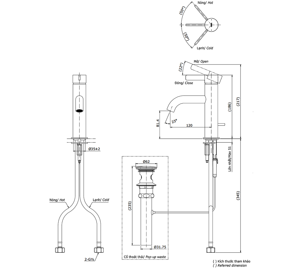 Bản vẽ kỹ thuật v&ograve;i chậu TOTO TLG11301V