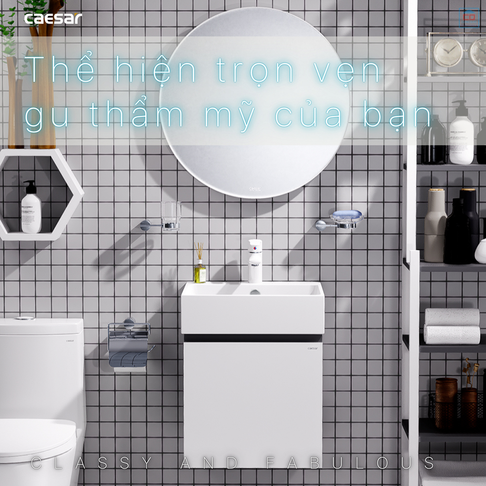 Lavabo kèm tủ treo Caesar LF5261 + EH05261ATGV
