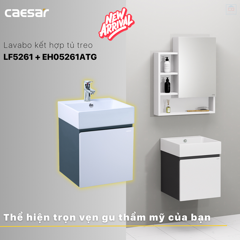 Tủ chậu lavabo Caesar LF5261 + EH05261ATGV