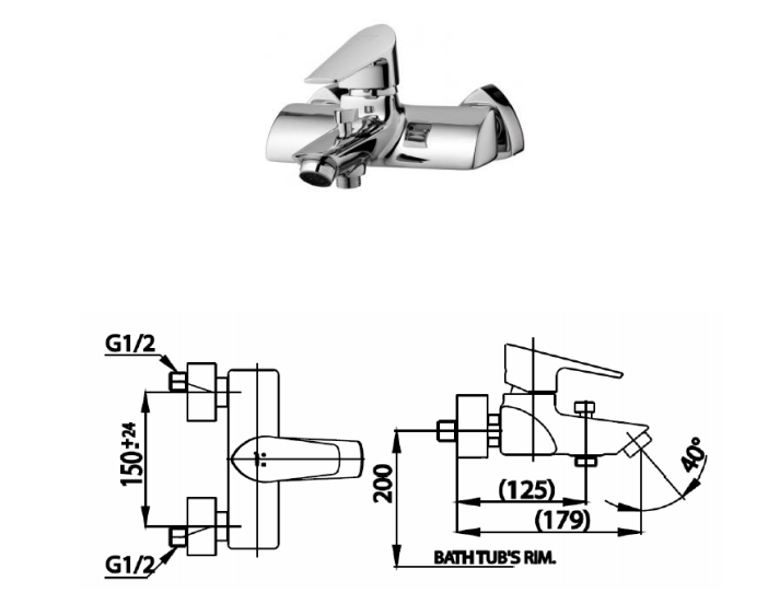 Thông số kỹ thuật sản phẩm vòi sen tắm nóng lạnh Cotto CT522F