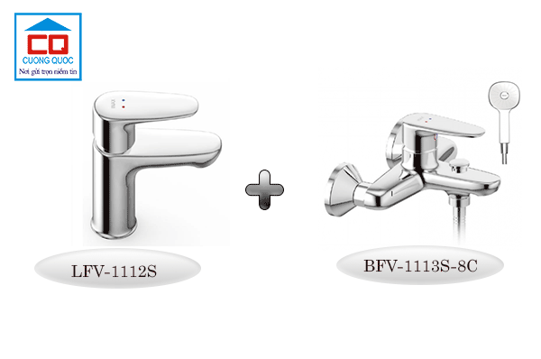 Bộ vòi rửa mặt Inax LFV-1112S + Sen tắm Inax BFV-1113S-8C