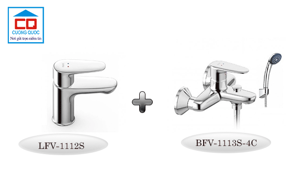 Bộ vòi rửa mặt Inax LFV-1112S + Sen tắm Inax BFV-1113S-4C