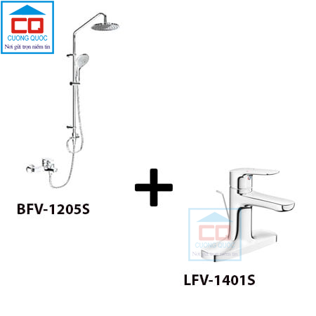 Bộ vòi chậu + sen tắm Inax LFV-1401S + BFV-1205S