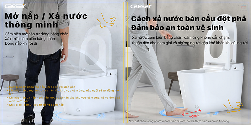 Bồn cầu cảm ứng Caesar CA1389H