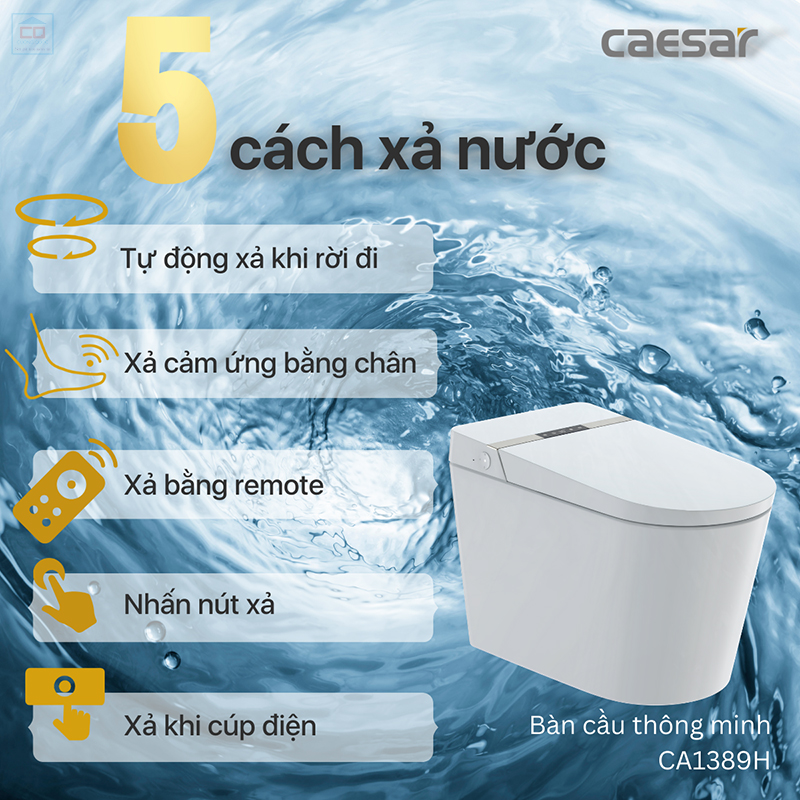 Cách xả nước bồn cầu Caesar CA1389H