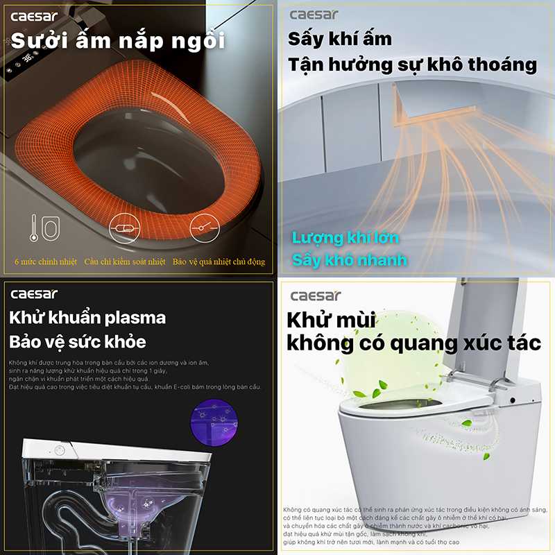 Chức năng bồn cầu Caesar CA1389H