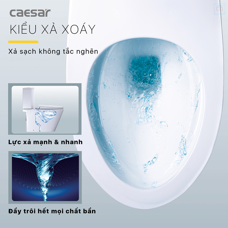 Công nghệ xả xoáy bồn cầu Caesar