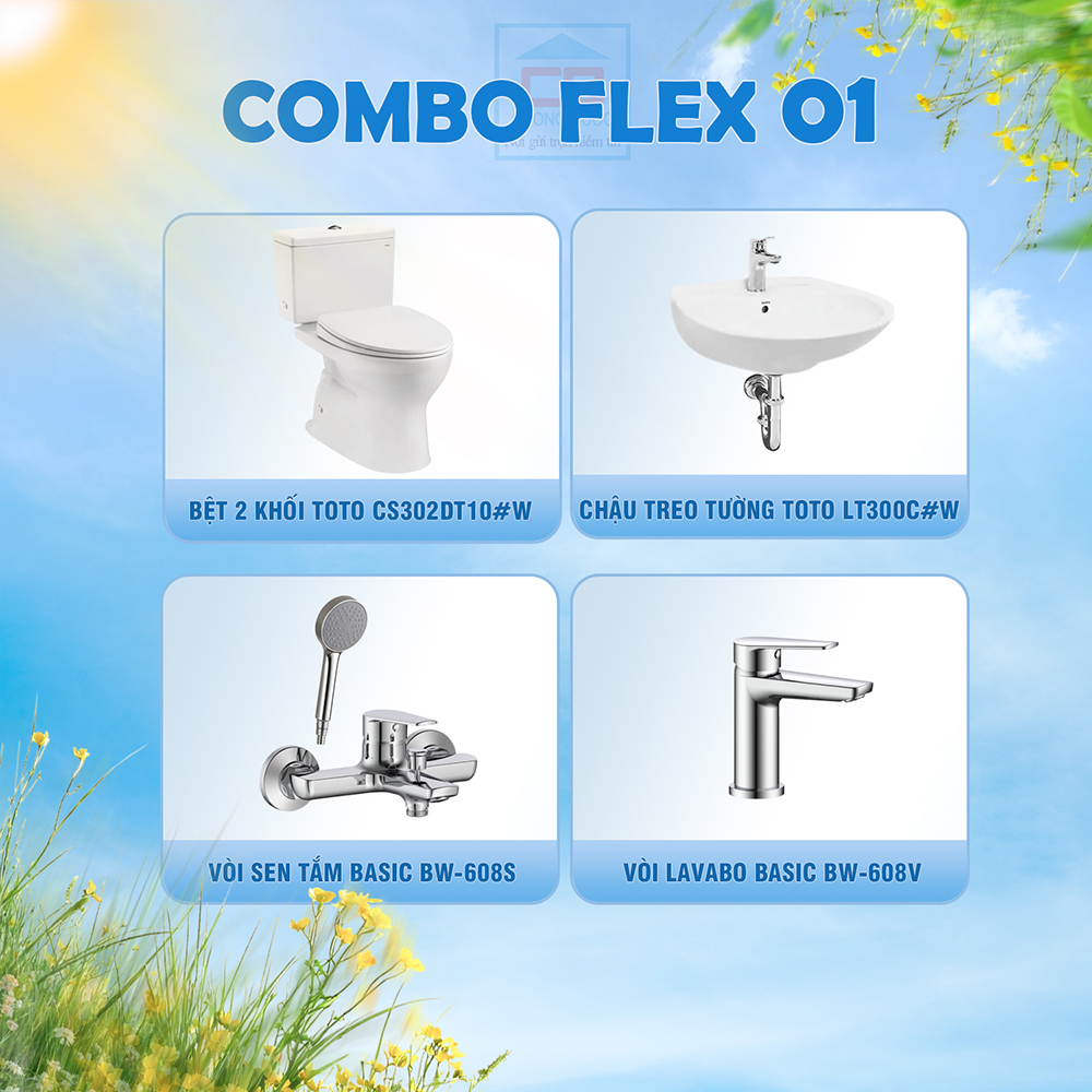 Bộ thiết bị vệ sinh TOTO + Basic Flex 01