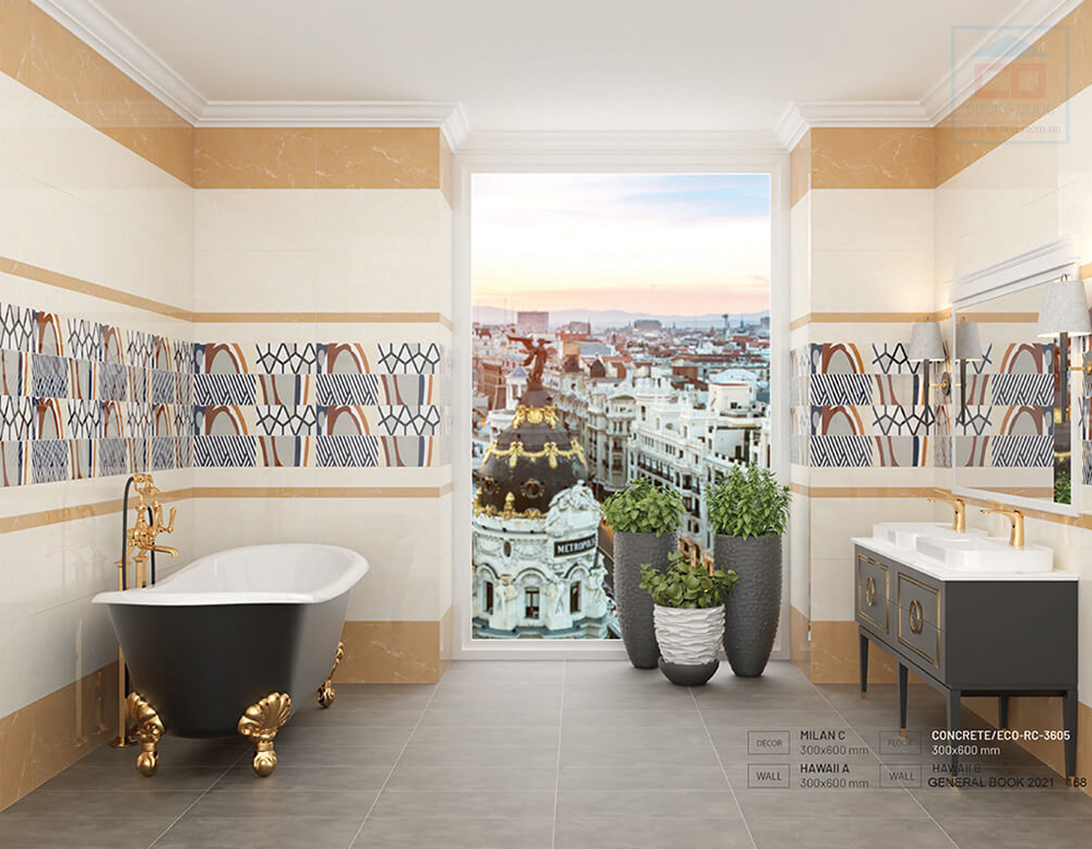 Ph&ograve;ng mẫu gạch ốp tường Eco Milan C