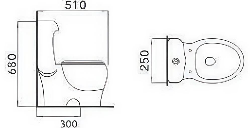 Bản vẽ kỹ thuật bồn cầu Basic BS-12375-3