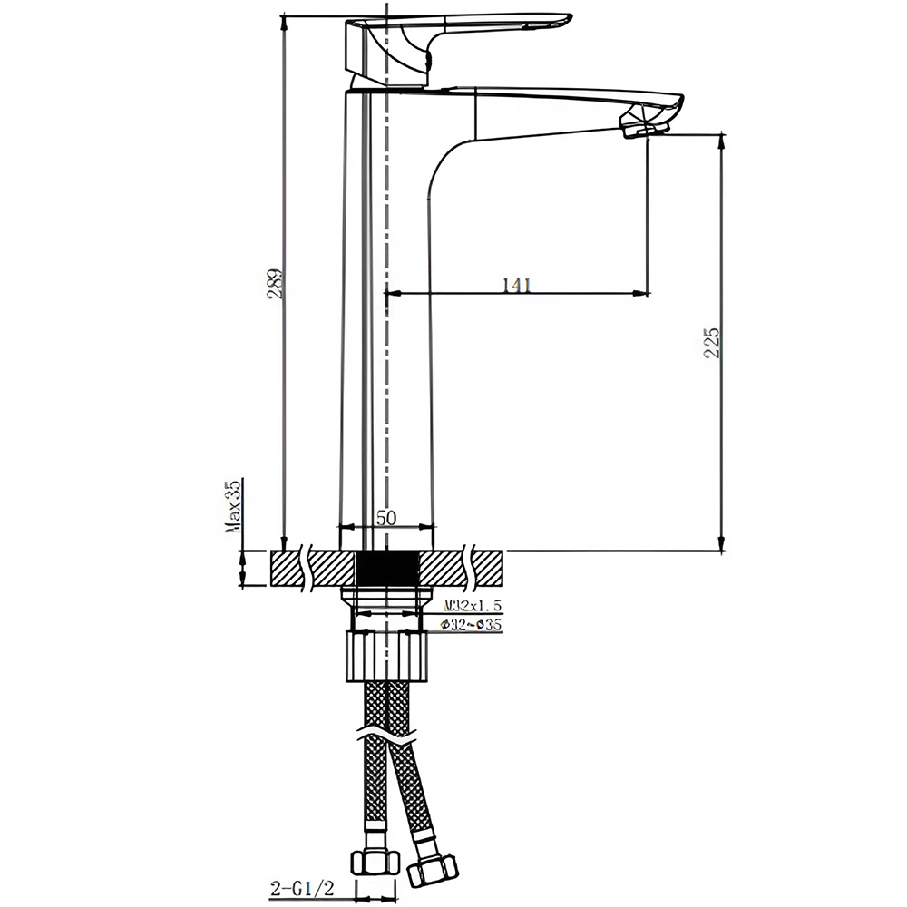 Bản vẽ kỹ thuật vòi chậu Basic BW-46022