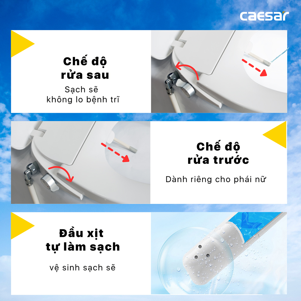 Chức năng nắp bồn cầu Caesar TAF060