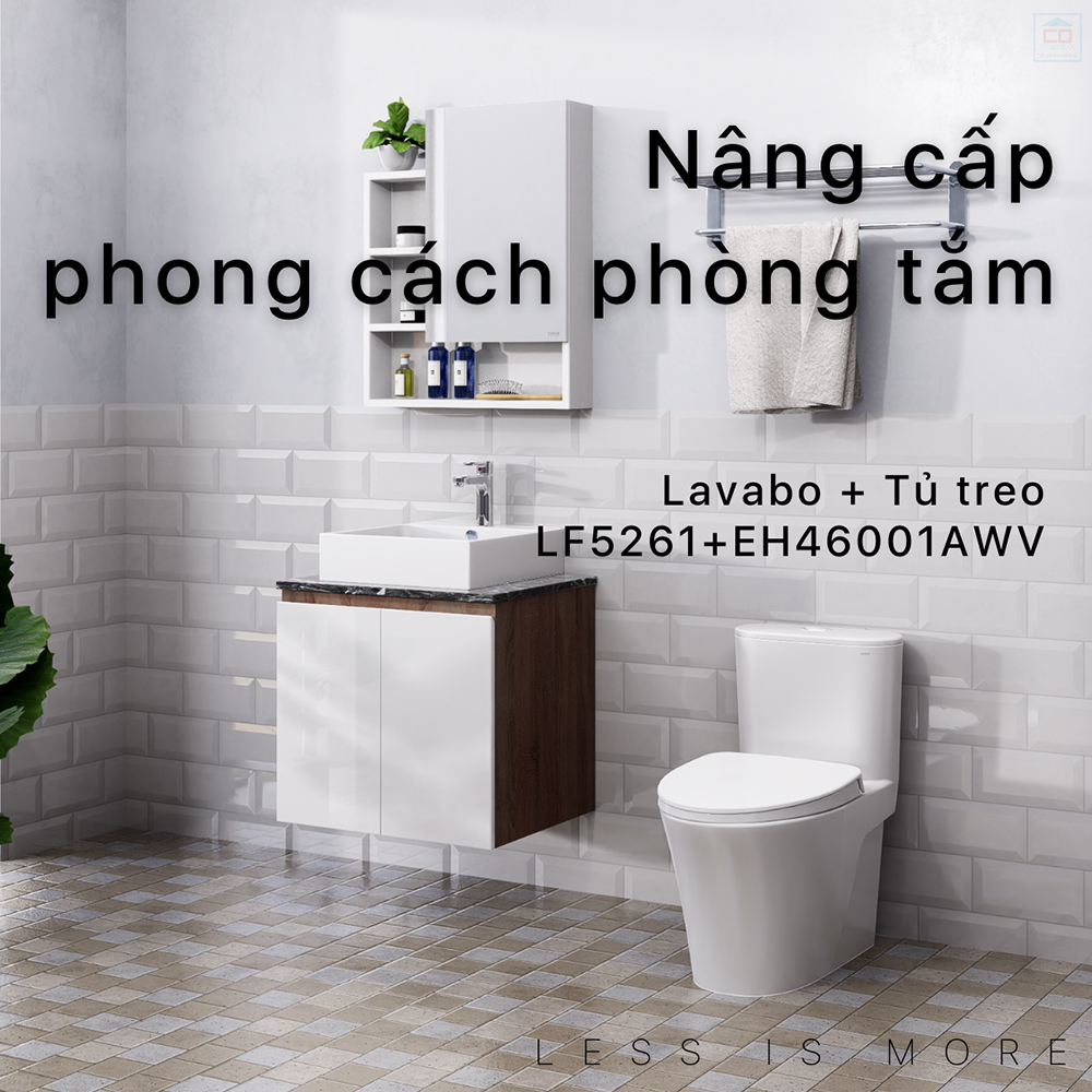 Tủ chậu lavabo Caesar LF5261 + EH46001AWV