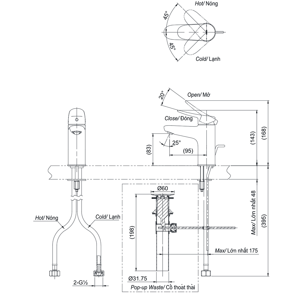 Bản vẽ kỹ thuật v&ograve;i chậu TOTO TLS04301V