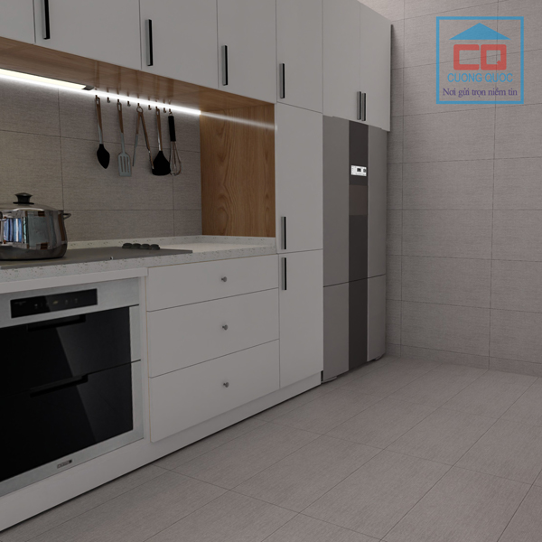 Phối cảnh thực tế gạch ốp tường Thạch B&agrave;n CTM36-6231.1