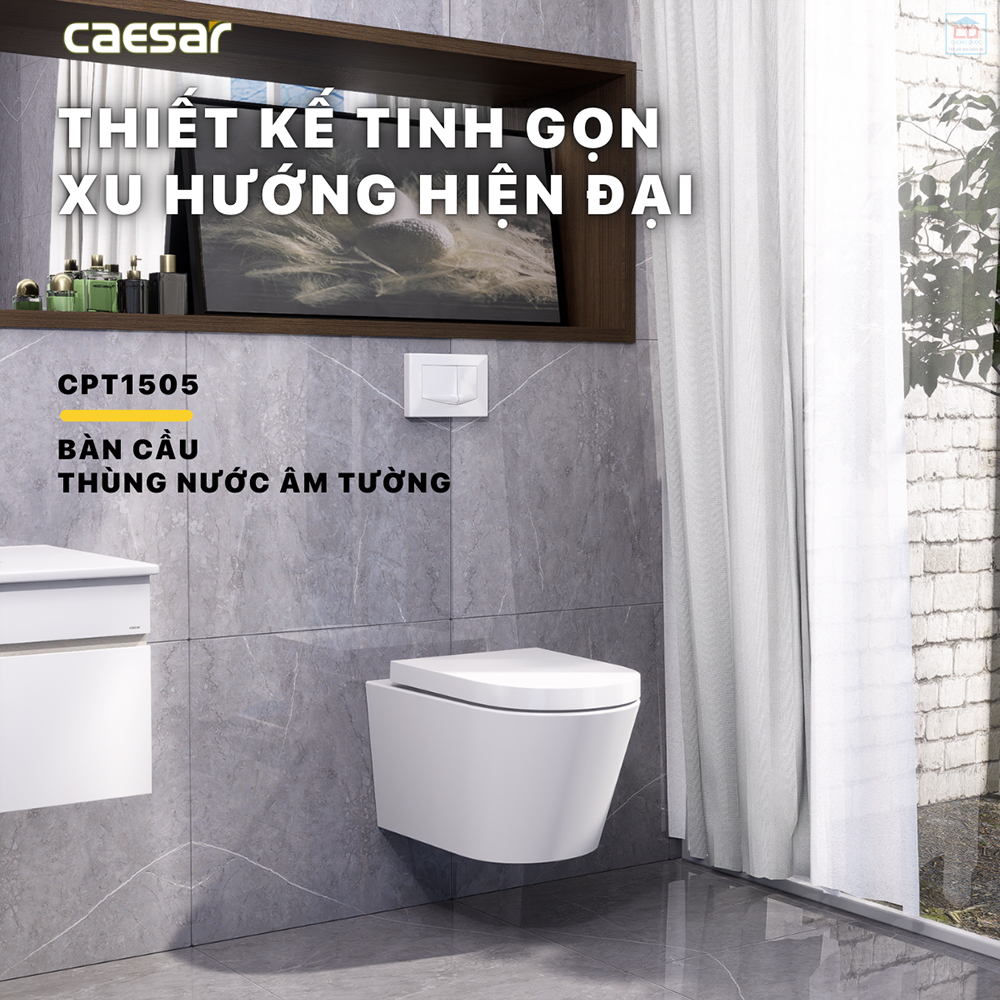 Bồn cầu âm tường Caesar CPT1505