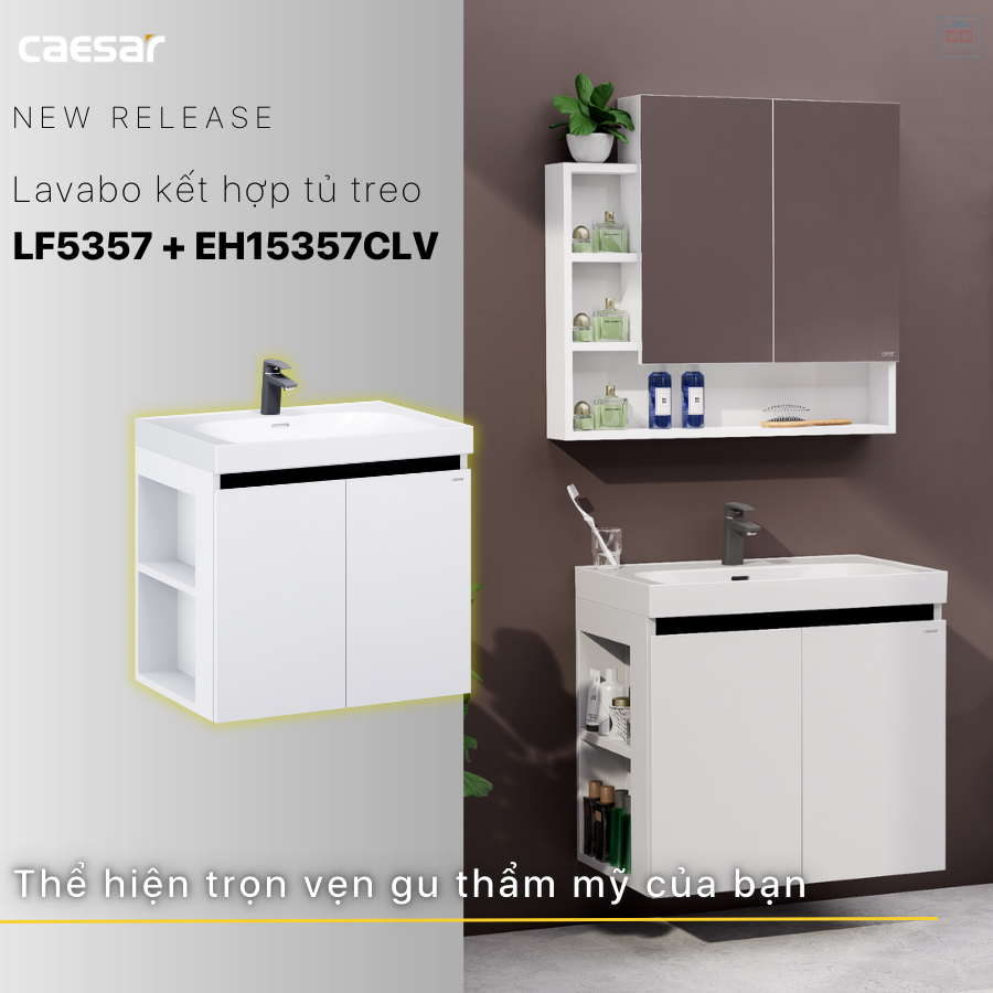 Tủ chậu lavabo Caesar LF5357 + EH15357CLV