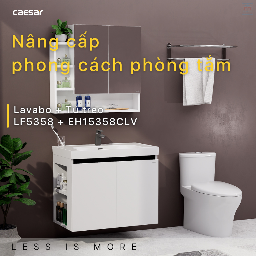 Tủ chậu lavabo Caesar LF5358 + EH15358CLV