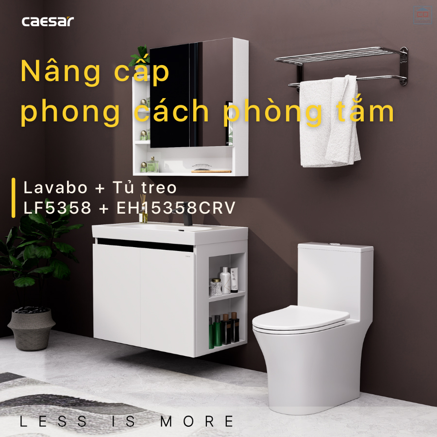 Tủ chậu lavabo Caesar LF5358 + EH15358CRV