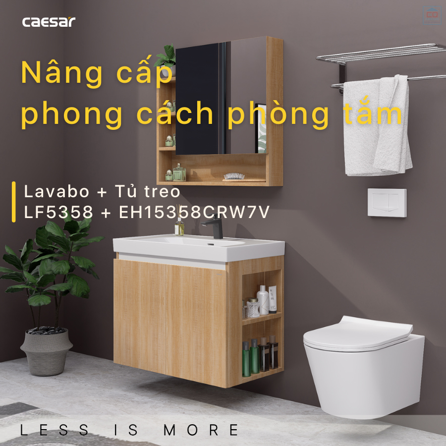 Tủ chậu lavabo Caesar LF5358 + EH15358CRW7V