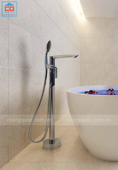 Phối cảnh sen tắm đứng Viglacera Platinum P.50.320 cấp nước bồn tắm