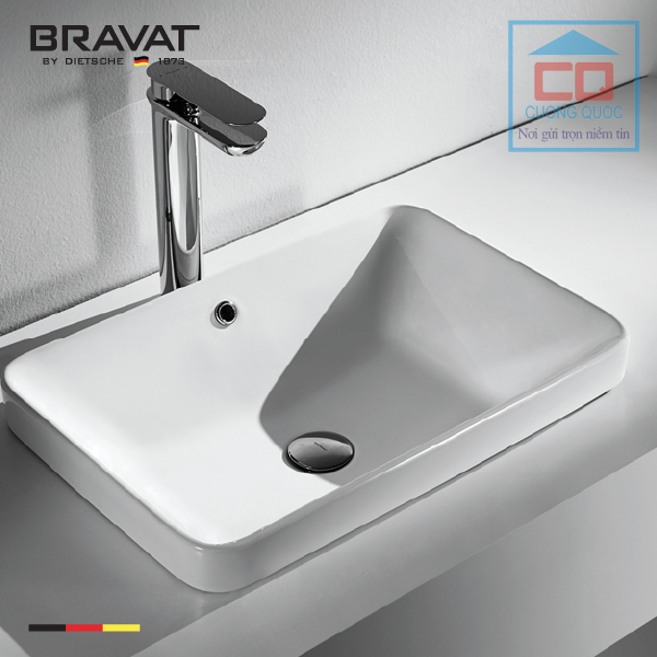 Chậu rửa mặt lavabo cao cấp Bravat C22326W-ENG