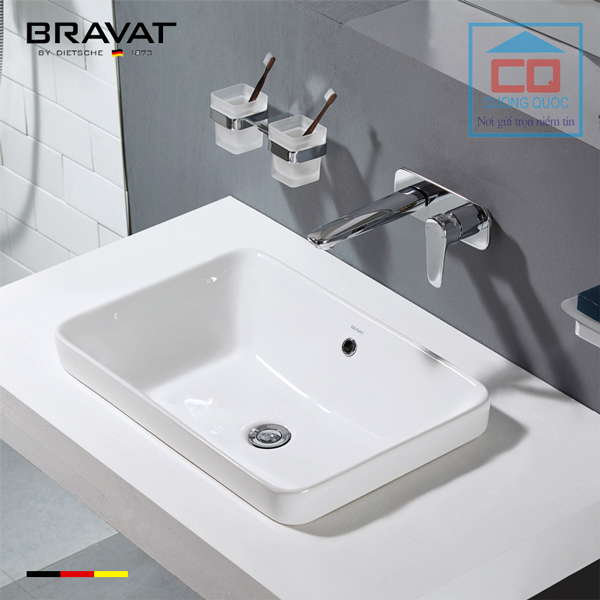 Chậu rửa mặt lavabo cao cấp Bravat C22206W-ENG