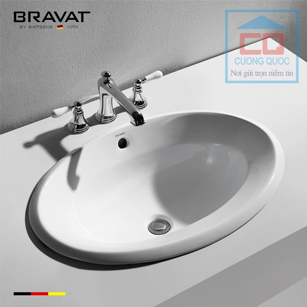 Chậu rửa mặt lavabo cao cấp Bravat C22218W-ENG