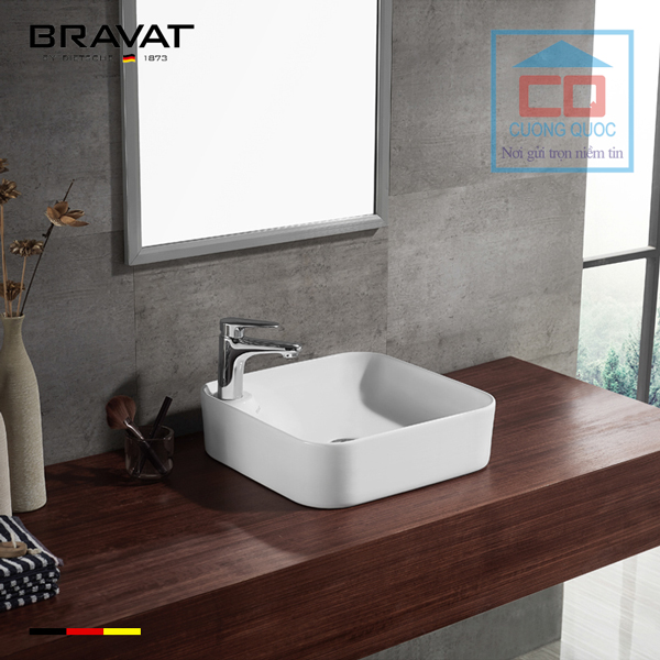 Chậu rửa mặt lavabo cao cấp Bravat C22238W-1-ENG