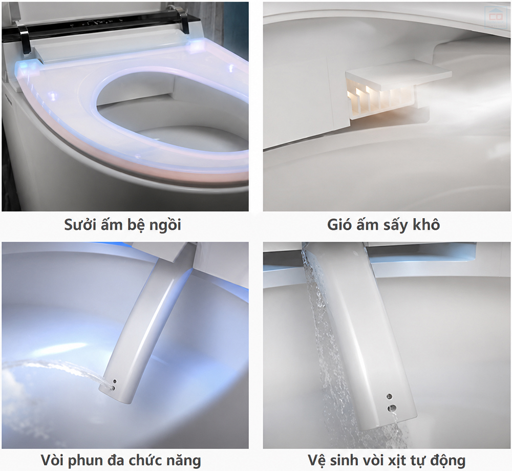 Chức năng bồn cầu Viglacera V885