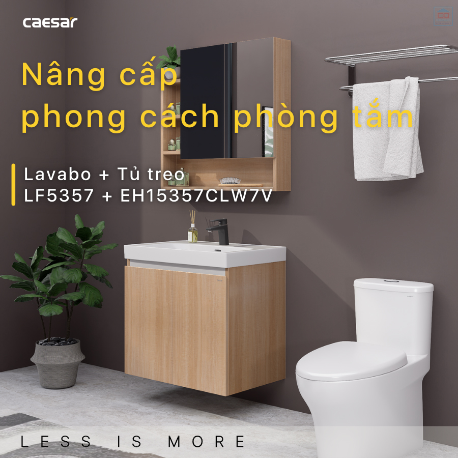Tủ chậu lavabo Caesar LF5357 + EH15357CLW7V