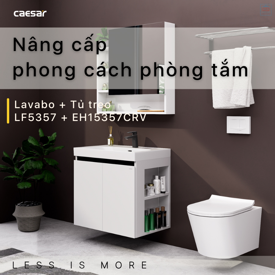 Tủ chậu lavabo Caesar LF5357 + EH15357CRV
