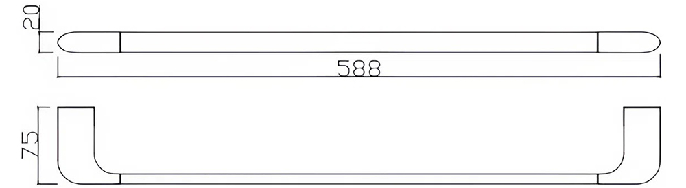 K&iacute;ch thước thanh vắt khăn Basic BP-72007