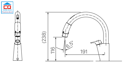 Bản vẽ kỹ thuật vòi bếp cảm ứng Inax SF-NB454SX-J