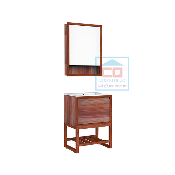 Bộ tủ chậu gương cao cấp Bravat V56647R-W