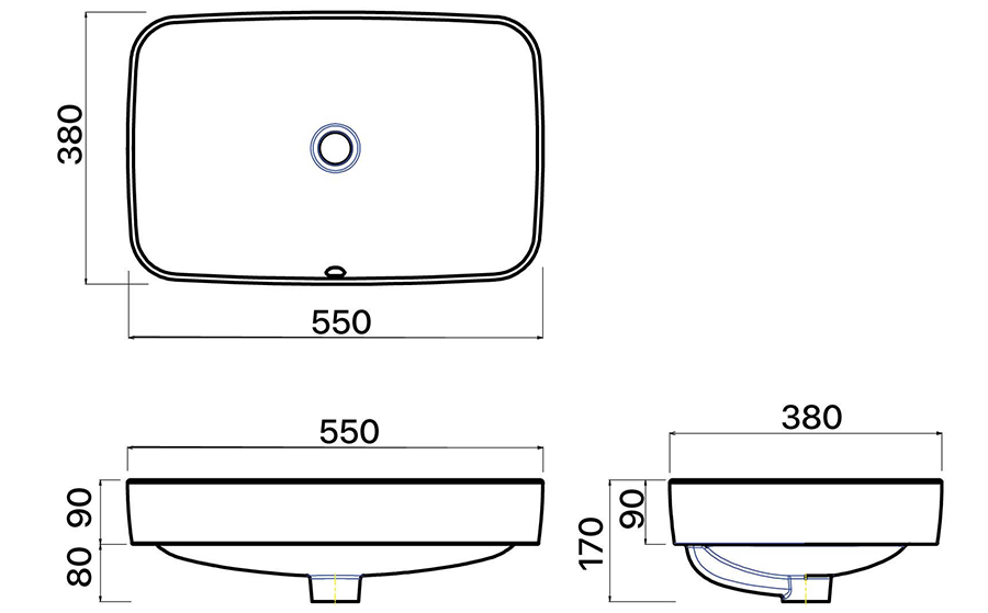 Bản vẽ kỹ thuật lavabo Caesar L5262