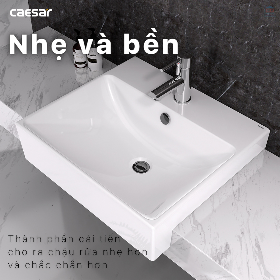 Chất liệu lavabo Caesar LF5301 nhẹ bền