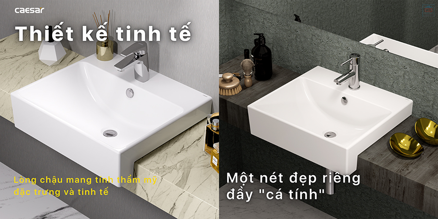 Lavabo bán âm bàn Caesar LF5301