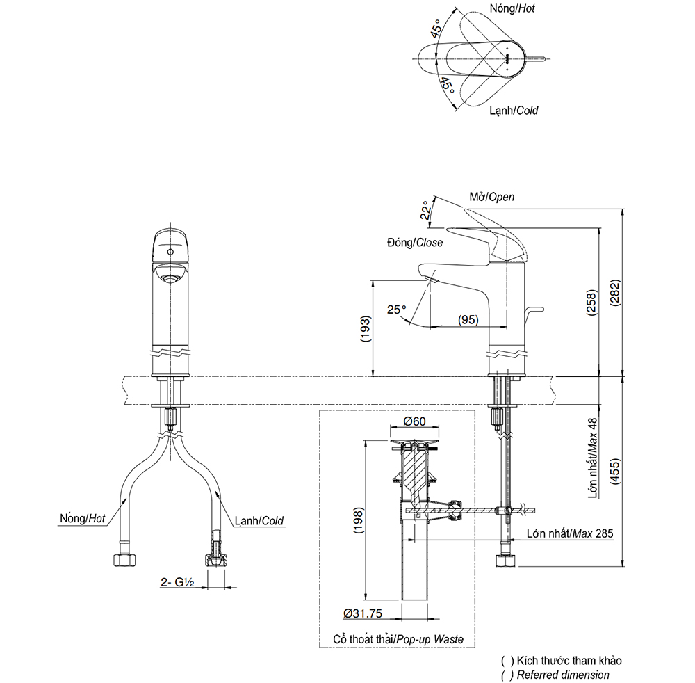 Bản vẽ kỹ thuật v&ograve;i chậu TOTO TLS03303V